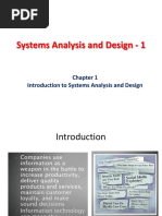 Introduction To Systems Analysis and Design