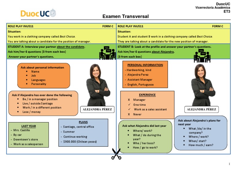 Et3 Inu511 Form C - Listening - Speaking Part | PDF