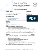 WebEngineeringTheory - Question Paper Format (Final Term Spring-2021)