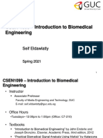 CSEN 1099 - Introduction To Biomedical Engineering: Seif Eldawlatly