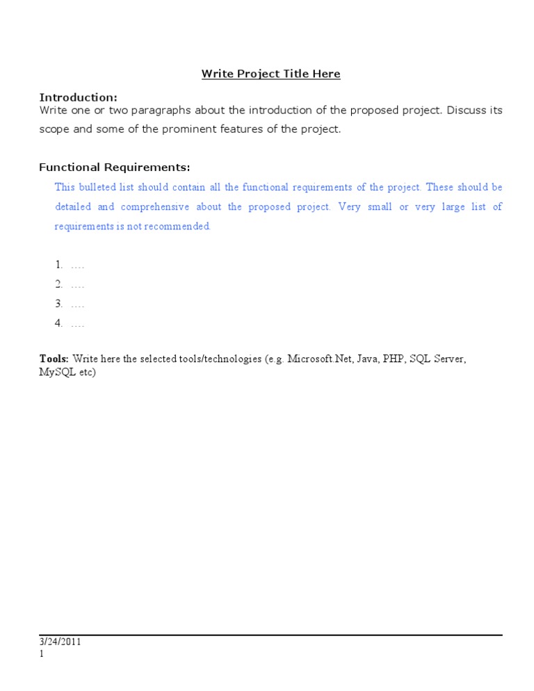 Project Proposal Template Guide | PDF