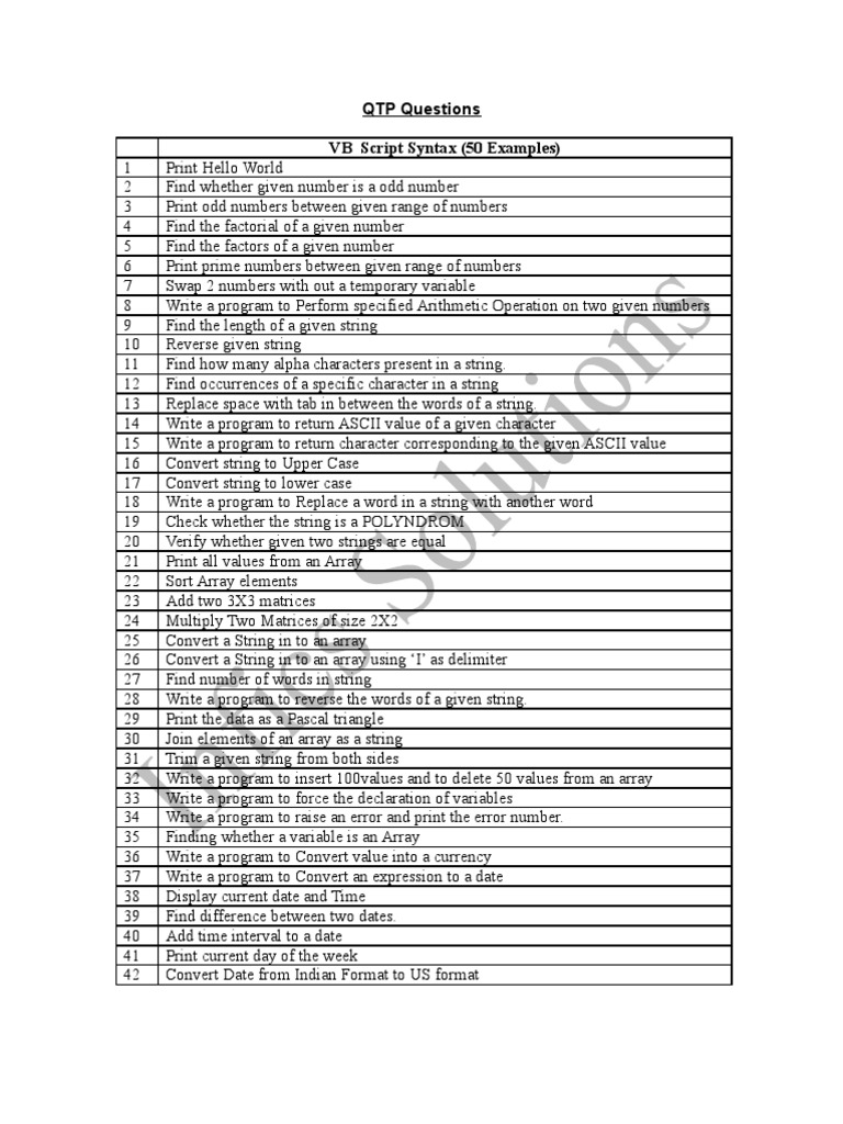 QTP Questions Revised | PDF