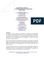 Ausentismo Laboral en Una Empresa Minera Colombiana 2009