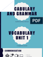 Vocabulary and Grammar