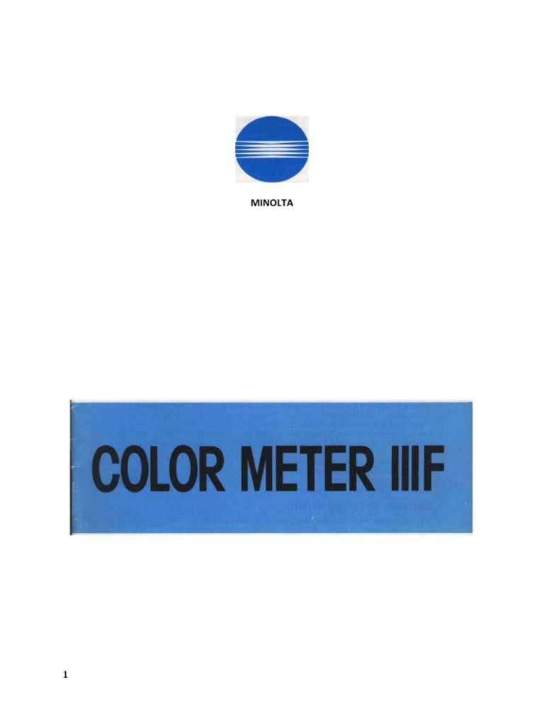 MINOLTA COLOR METER IIIF español PDF Flash (fotografía) Obturador