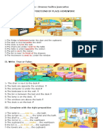 Full Name: Jimenez Huillca Jeancarlos Unit 4B: Prepositions of Place-Homework I. Choose The Right Option