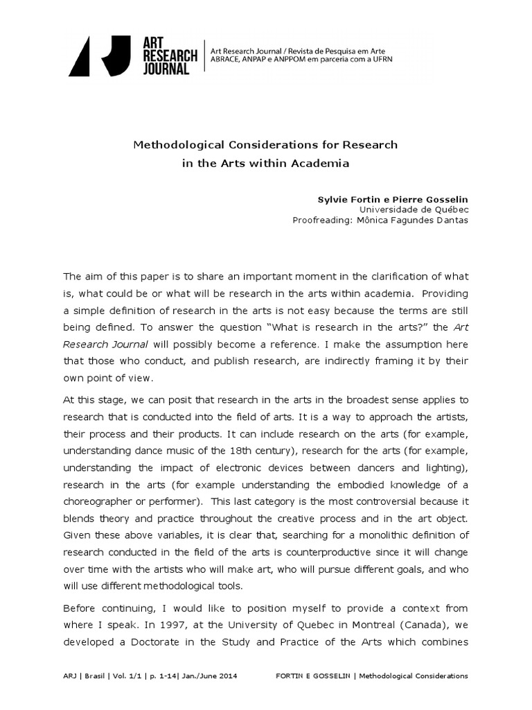 Methodological Research in Arts Academia | PDF | Ethnography | Methodology