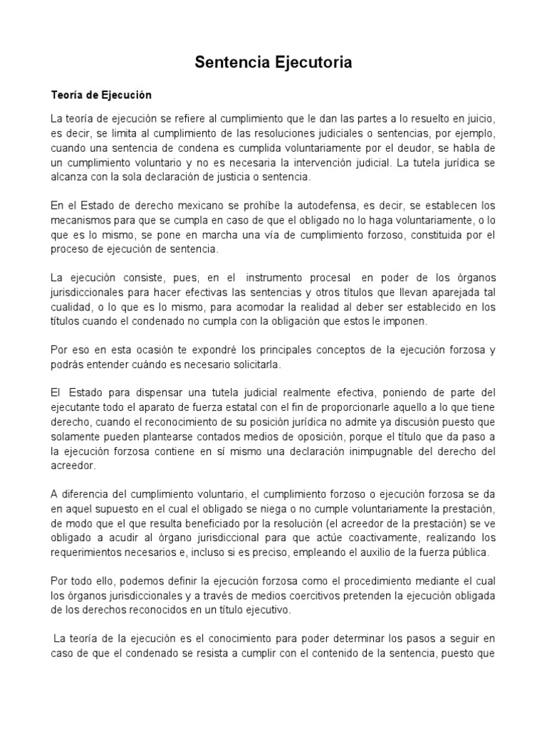 Sentencia Ejecutoria | PDF | Ley procesal | Res Judicata