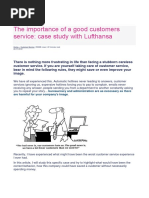 The Importance of A Good Customers Service - Case Study