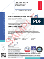 Certificate of Registration: Hadi Hamad Al-Hammam Holding