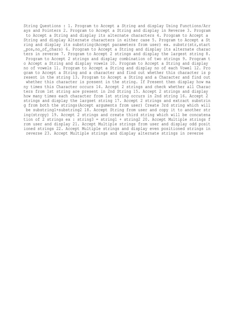 String Manipulation Programs in C | PDF | String (Computer Science ...