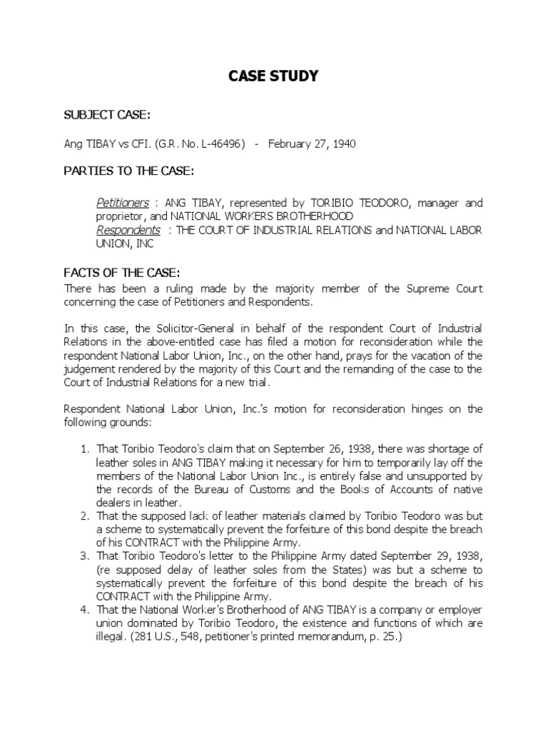 Case Study Petitioners Respondents PDF Evidence Judge