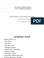 Psychiatric Case Presentation: Praveenrajkumar Csu Junior Intern