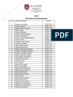 Iii BPT Roll Numbers For Prelim Examination