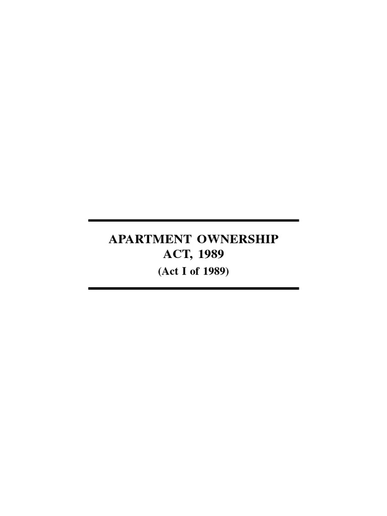 Apartment Ownership Act PDF Concurrent Estate Lease