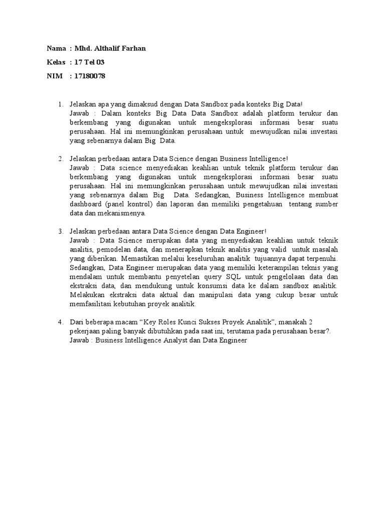 Memahami Data Sandbox dalam Big Data | PDF