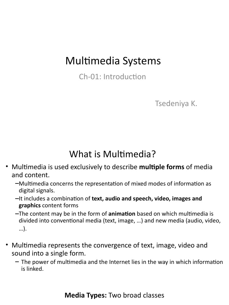 Introduction to Multimedia Systems | PDF | Hypertext | World Wide Web