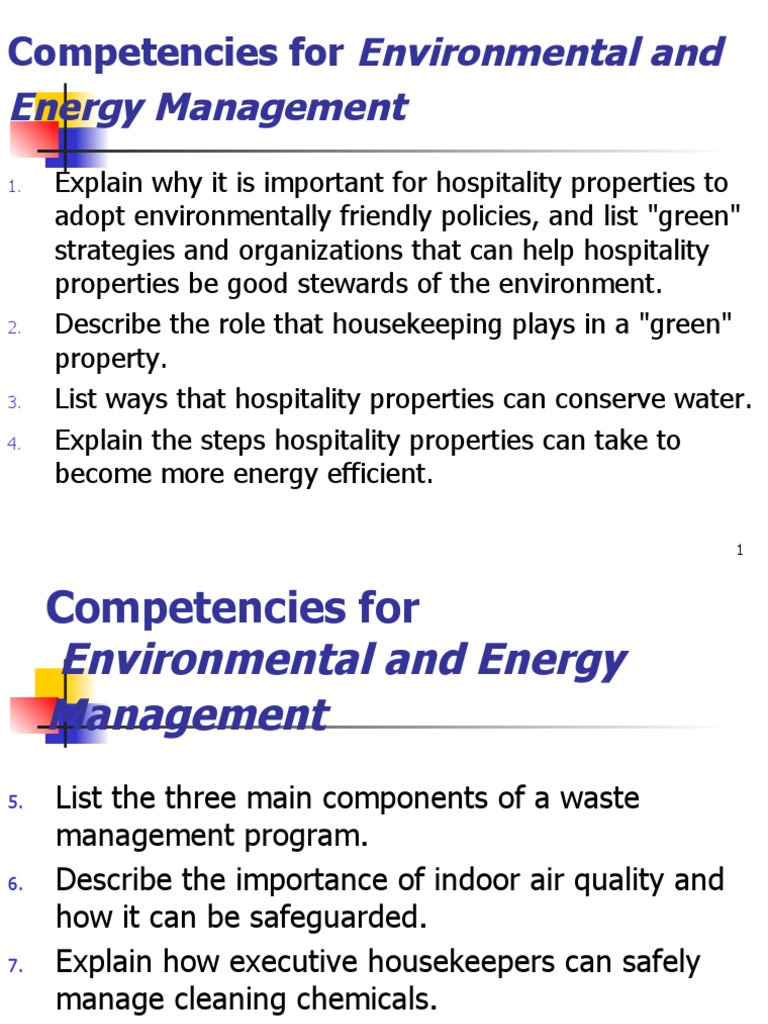 Competencies For Environmental and Energy Management PDF Efficient