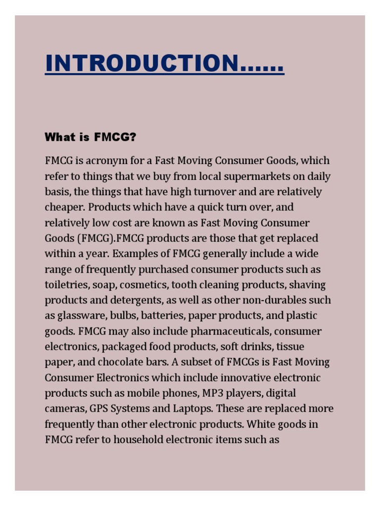 Introduction to FMCG Industry | PDF | Business | Economies