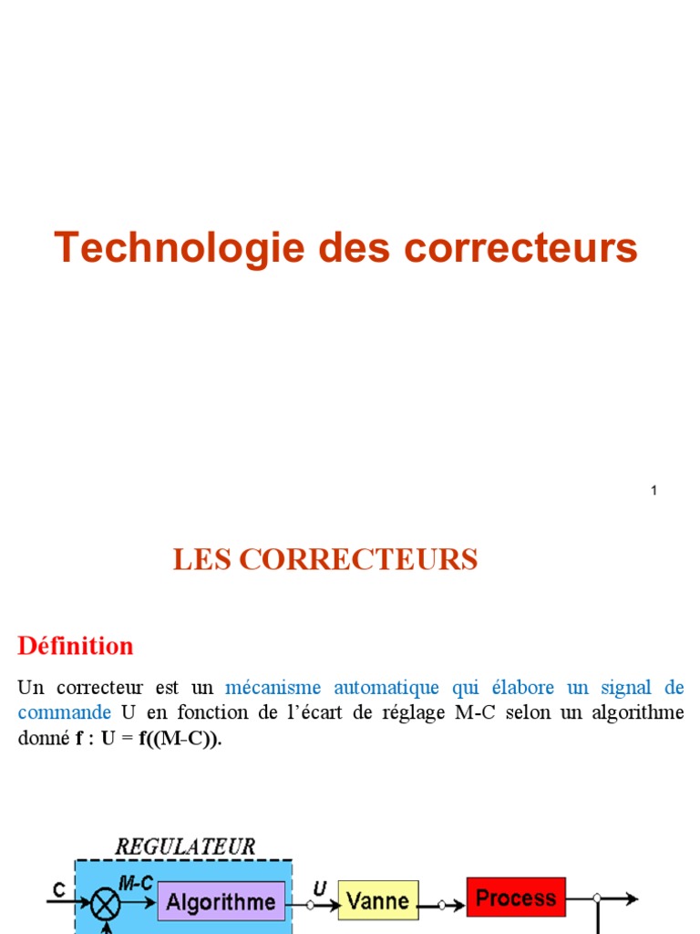 Guide des correcteurs en automatique | PDF | Électrotechnique ...