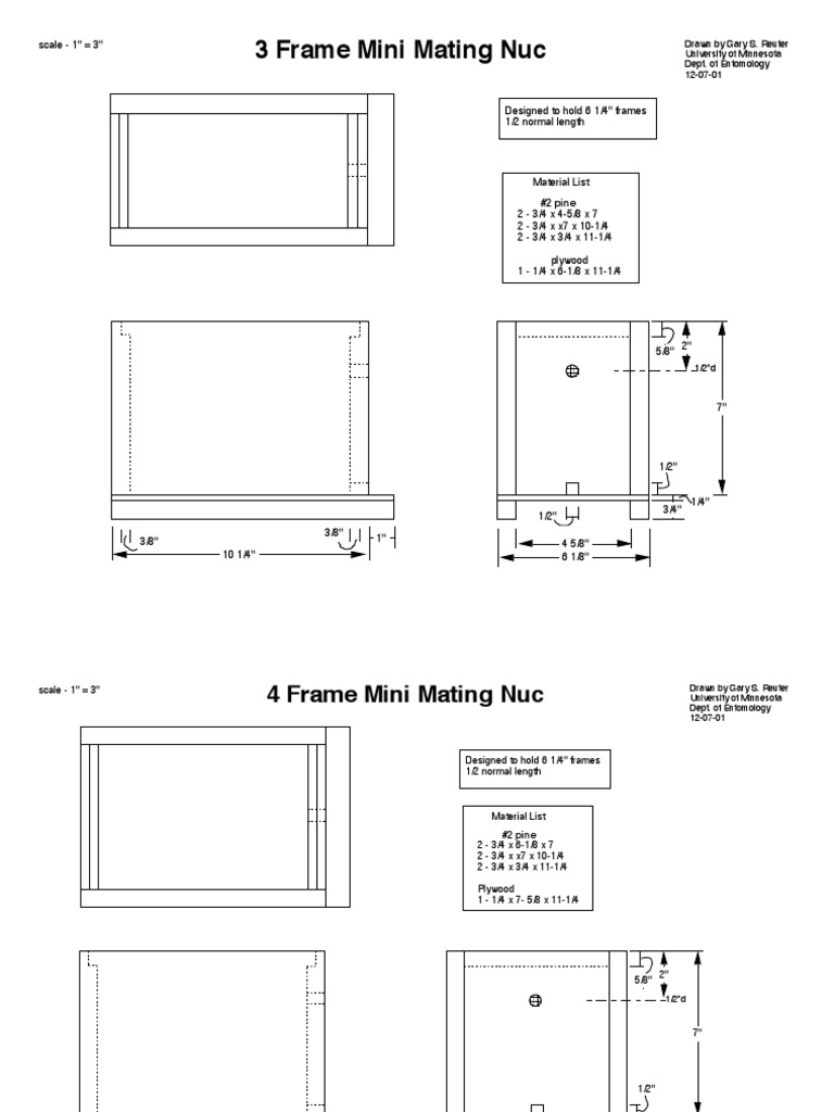 2 Frame Mating Nuc Dimensions