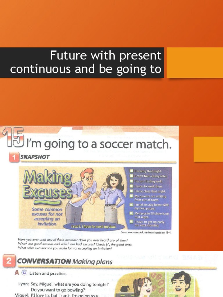 Future Plans: Present Continuous vs. Be Going To | PDF