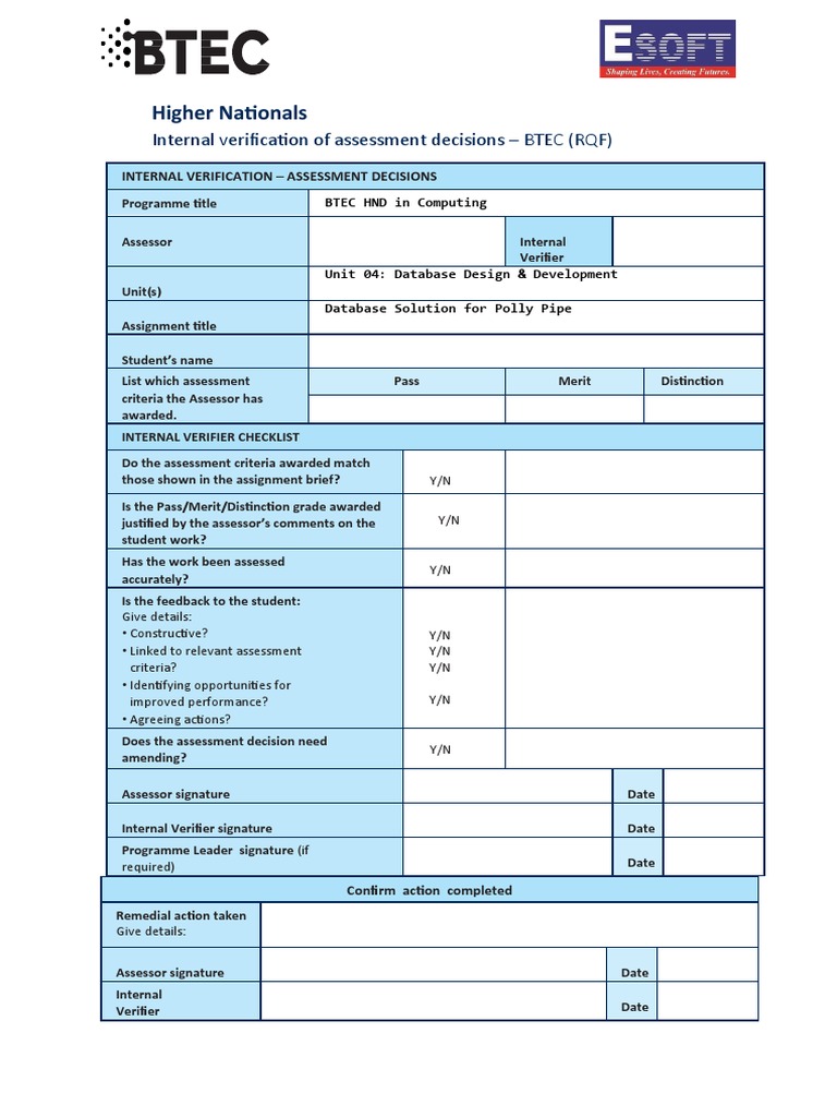BTEC HND Computing: Database Design Guide | PDF | Databases ...
