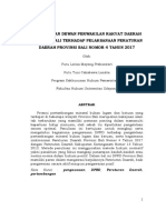 Pengawasan Dewan Perwakilan Rakyat Daerah Provinsi Bali Terhadap Pelaksanaan Peraturan Daerah Provinsi Bali Nomor 4 Tahun 2017