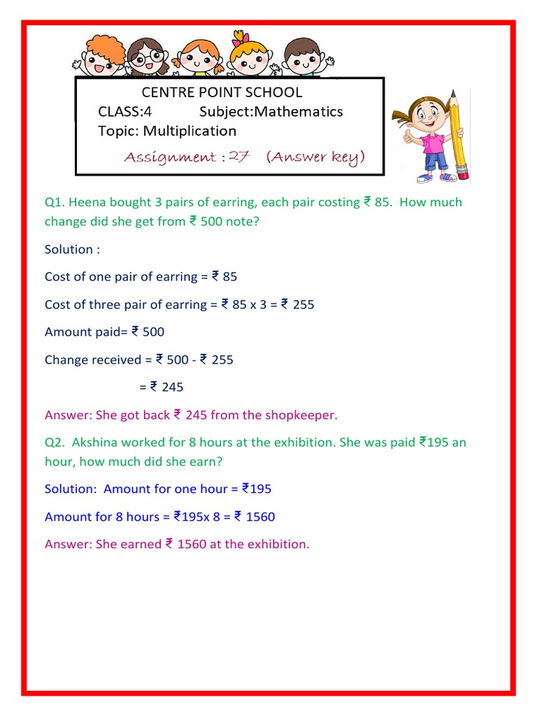 Class 4 Maths Solutions and Answers | PDF | Home & Garden | Art
