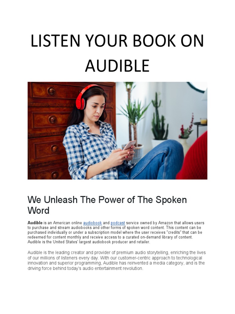 Listen Your Book On Audible | PDF | Digital Technology | Computing