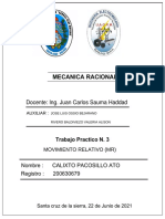 Mecanica Racional: Docente: Ing. Juan Carlos Sauma Haddad