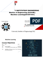 University Instituteof Engineering Masters of Engineering (AI/AI-ML) Machine Learning (20-CST-651)