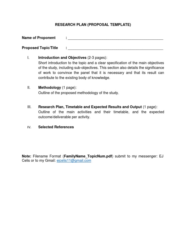 RESEARCH-PLAN Template | PDF