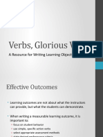 Verbs, Glorious Verbs: A Resource For Writing Learning Objectives