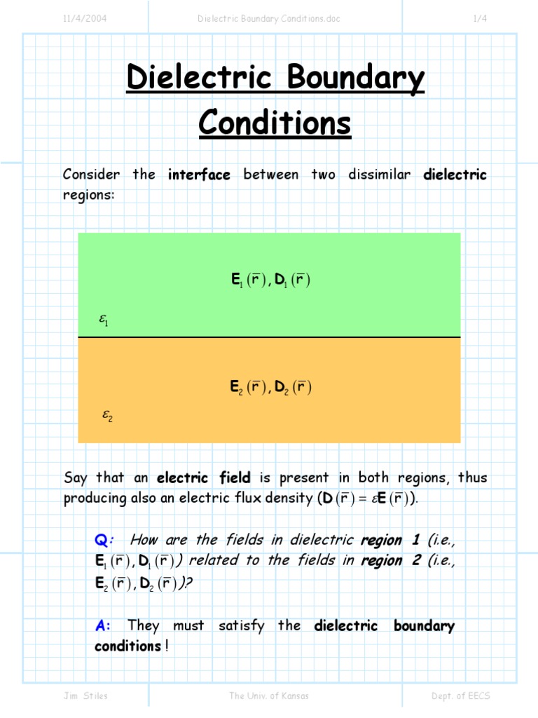 Dielectric Boundary Conditions 10400 Bitms | PDF | Flux | Dielectric