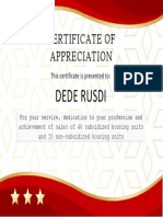 Certificate of Appreciation: Dede Rusdi