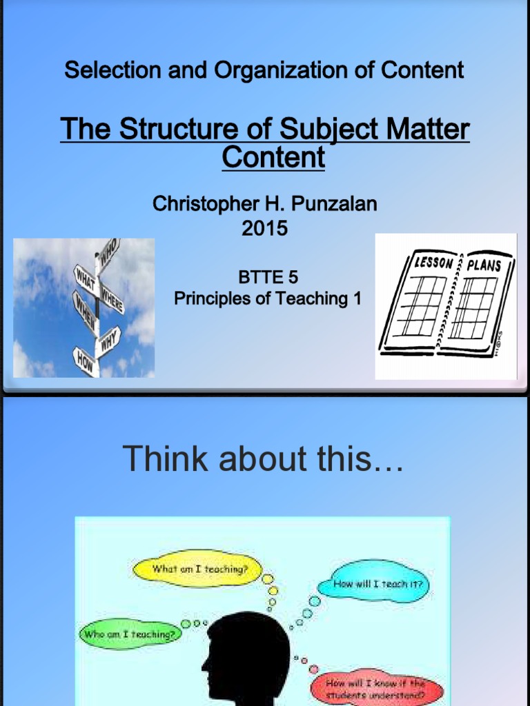 The Structure of Subject Matter Content | PDF | Thought | Heuristic
