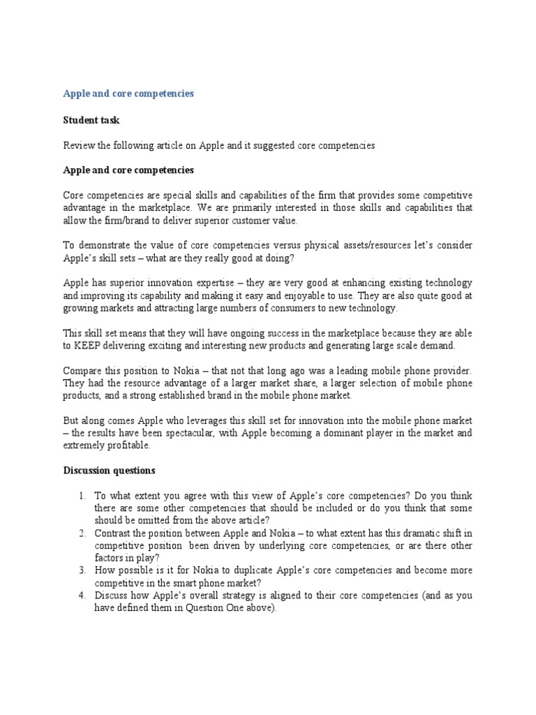 Apple and Core Competencies PDF