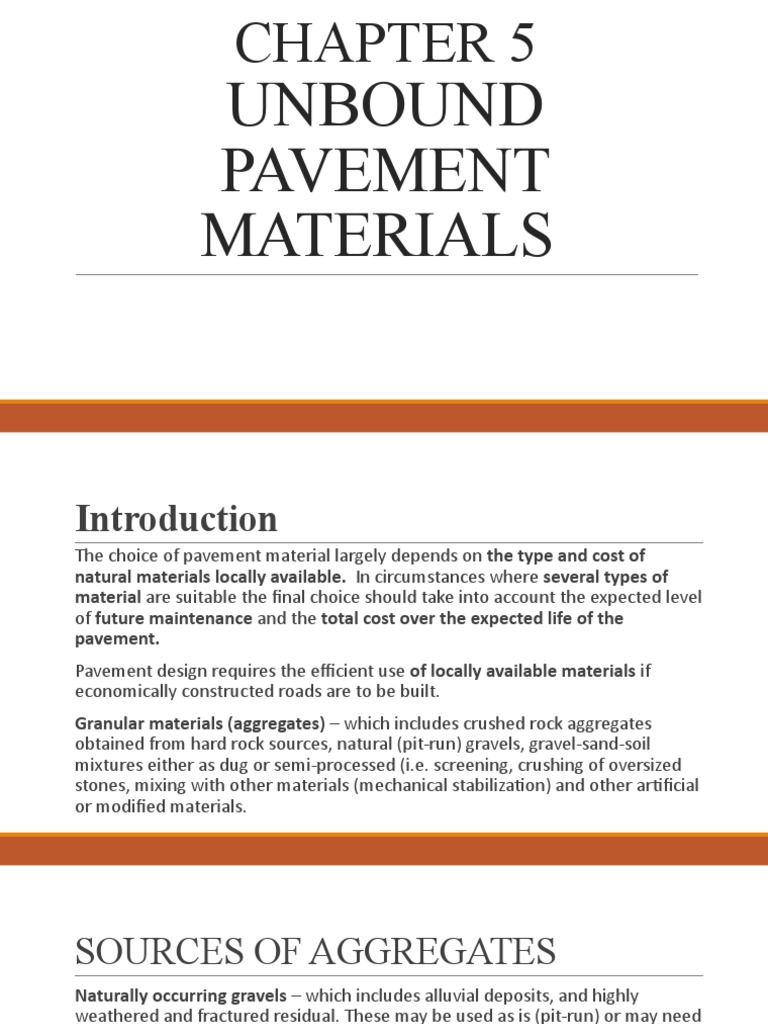 Unbound Pavement Materials Overview | PDF | Construction Aggregate ...