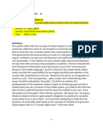 Response Paper #1 The Myth of Media Freedom in