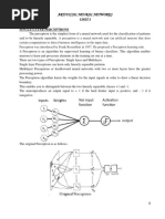 Artificial Neural Networks Unit 3: Single-Layer Perceptrons