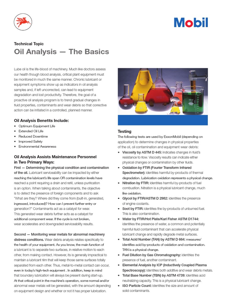 TT The Basics of Oil Analysis | PDF | Lubricant | Exxon Mobil