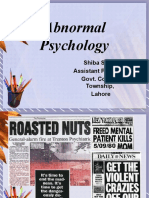 Abnormal Psychology: Shiba Saeed Assistant Professor Govt. College, Township, Lahore