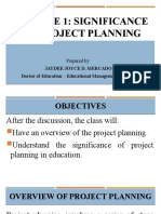Significance of Project Planning Mercado Jaydee Joyce D.