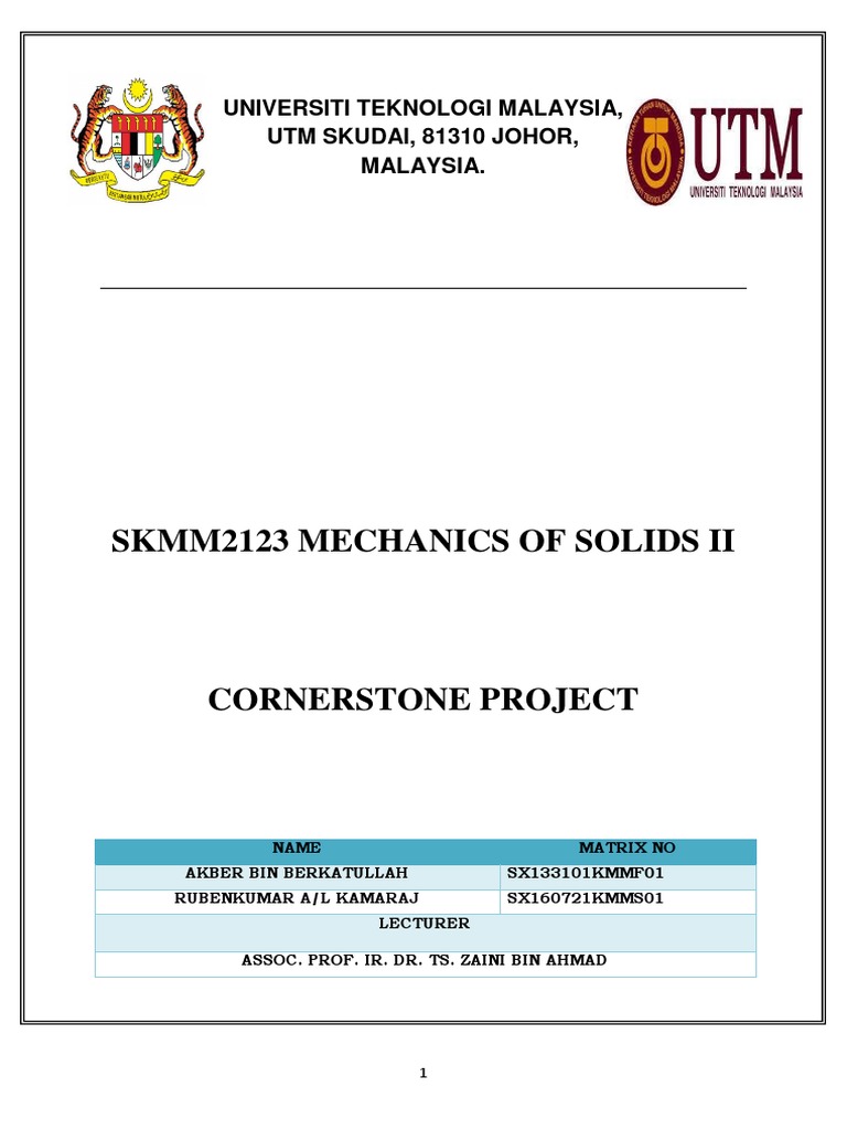 Cornerstone Project: Solid Mechanics Analysis | PDF | Yield ...