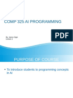 Comp 325 Ai Programming: By: James Sigei