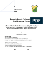 Translation of Collocation:: Problems and Issues