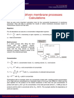 Calculations Membrane Processes