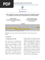 The Factors That Affect Learner Autonomy in Learning English As A Foreign Language (Efl) at Tertiary Level in Bangladesh