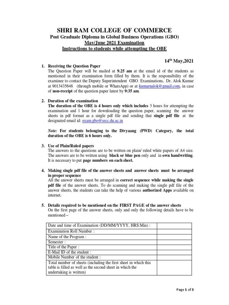 Exam Form Guidelines & Instructions | PDF | Test (Assessment) | Computing